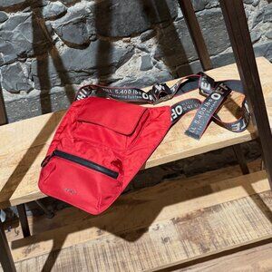 Off-White Red Nylon Industrial Strap Crossbody Bag